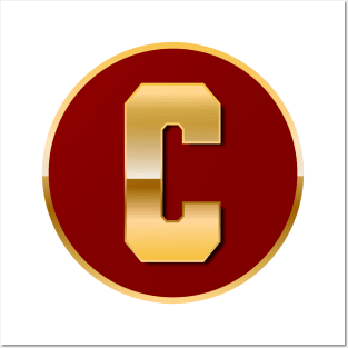 Gold letter C Posters and Art